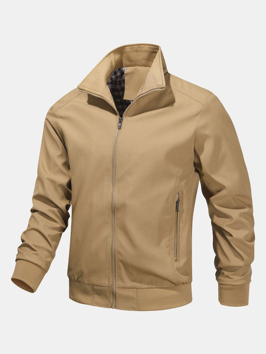 Zip Stand Collar Jacket - Naturzy