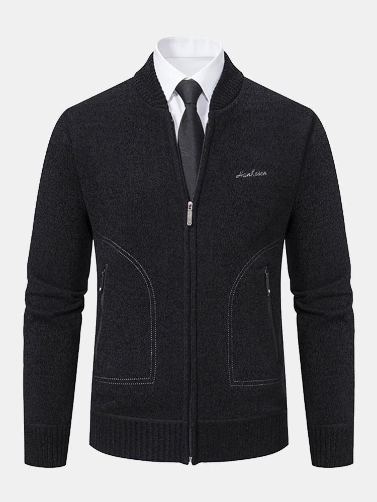 Zip Up Baseball Collar Sweater - Naturzy