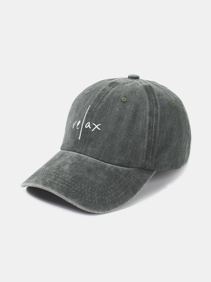 Relax Pattern Classic Retro Washed Distressed Cotton Baseball Cap - Naturzy