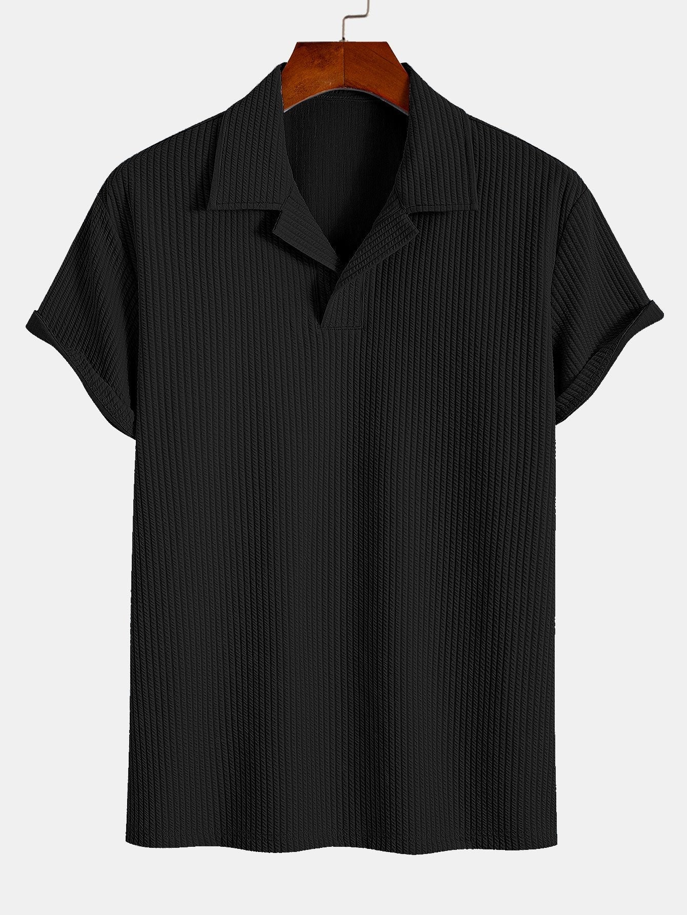 Ribbed Cuban Collar Polo - Naturzy