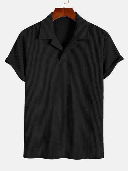 Ribbed Cuban Collar Polo - Naturzy