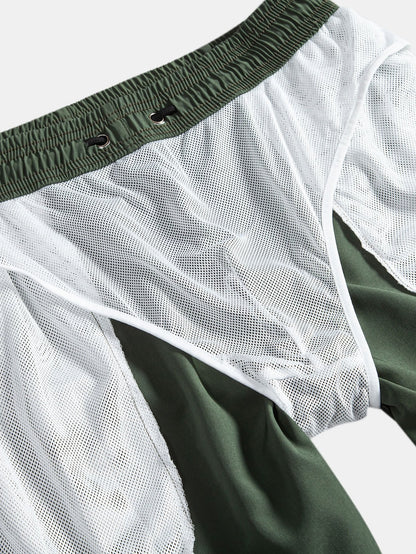 Solid Drawstring Swim Shorts - Naturzy