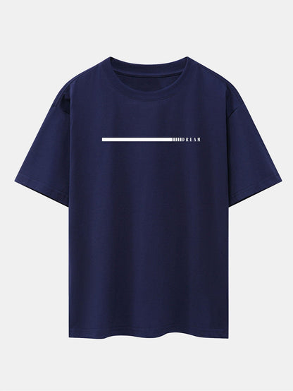 Dream Slogan Print Drop Shoulder Oversize T-Shirt - Naturzy