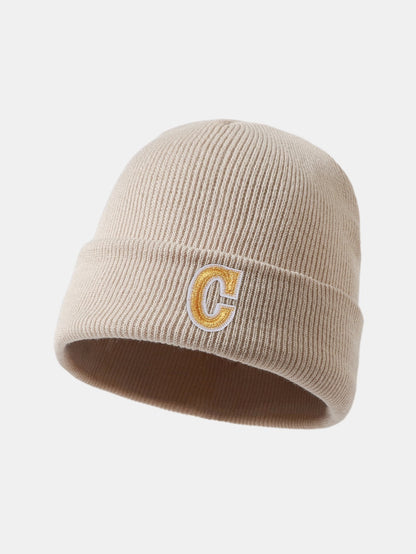 1pc Letter  A-Z Warm Knit Beanie Hat - Naturzy