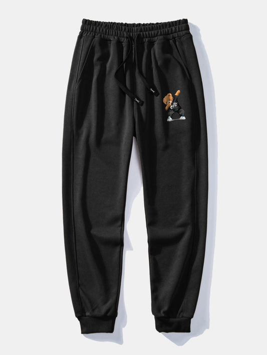 Cool Bear Print Jogging Pants - Naturzy