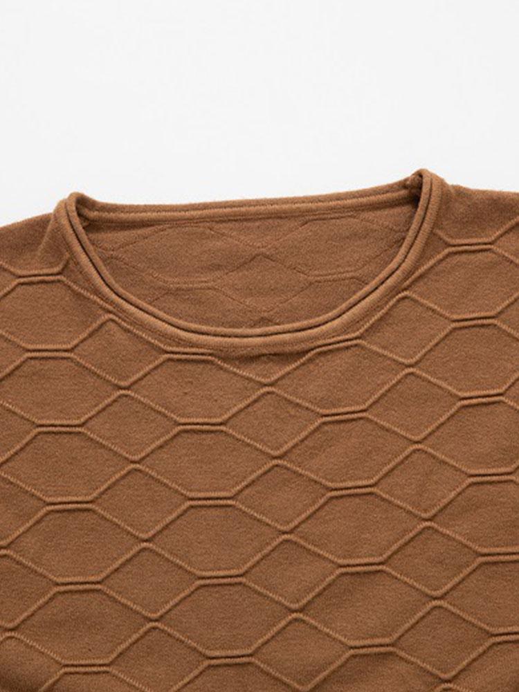 Slim Fit Crew Neck Knitted Sweater - Naturzy