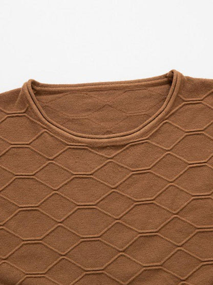 Slim Fit Crew Neck Knitted Sweater - Naturzy