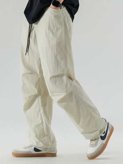 Elastic Waist Parachute Pants - Naturzy