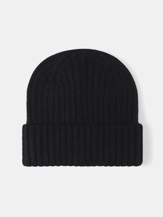 Faux Wool Warm Stripe Knit Beanie Hat - Naturzy