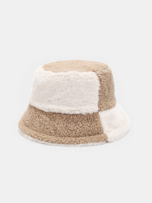 Teddy Color Block Warm Bucket Hat - Naturzy