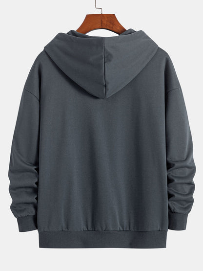 Basic Relax Fit Zip Hoodie - Naturzy