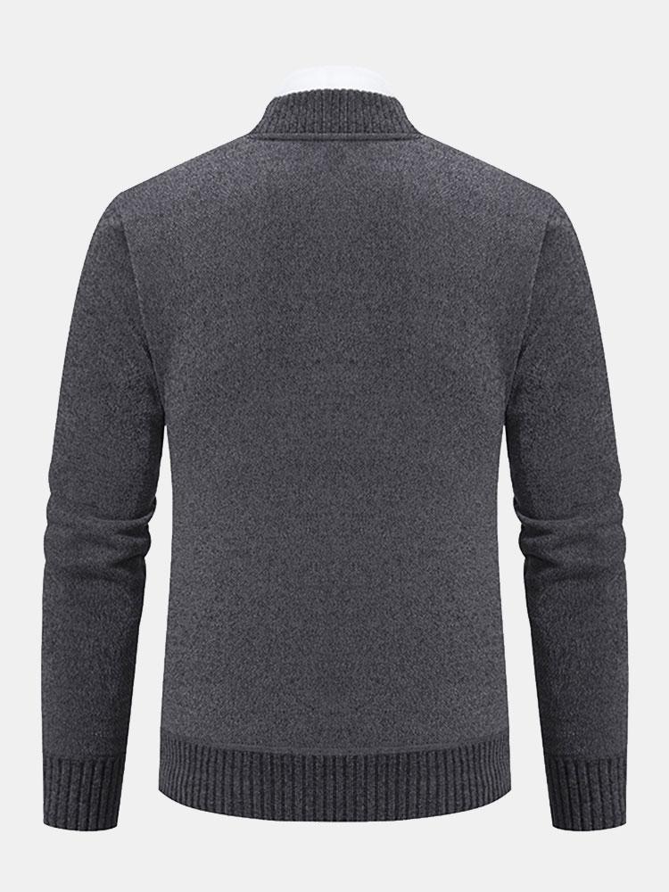 Zip Up Baseball Collar Sweater - Naturzy