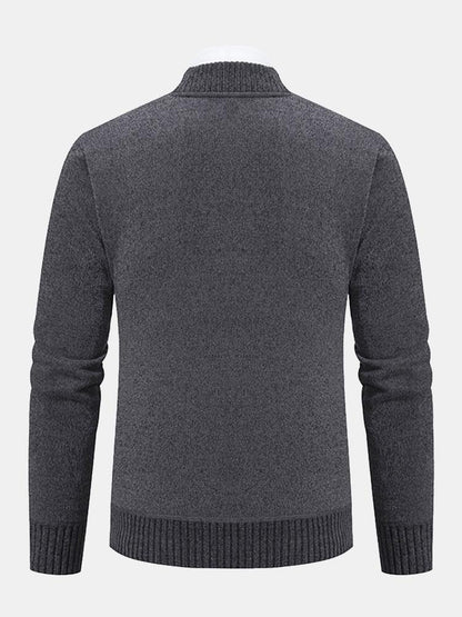 Zip Up Baseball Collar Sweater - Naturzy
