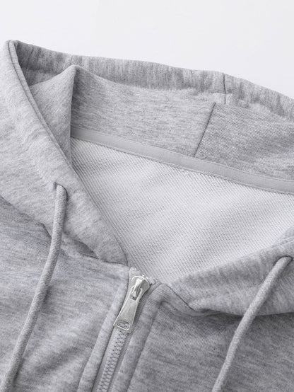Basic Relax Fit Zip Hoodie - Naturzy