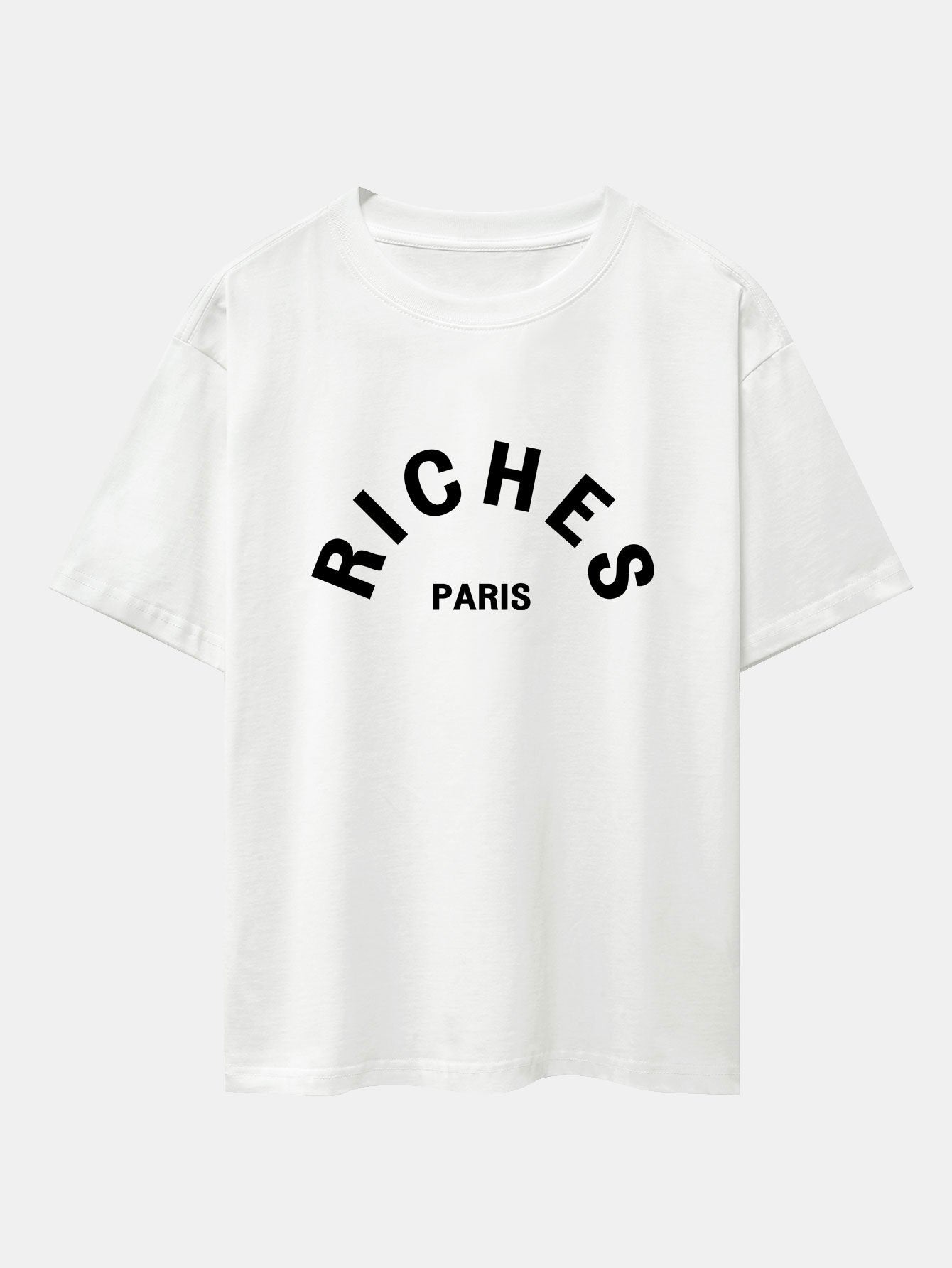 Riches Paris Print Oversize T-Shirt - Naturzy