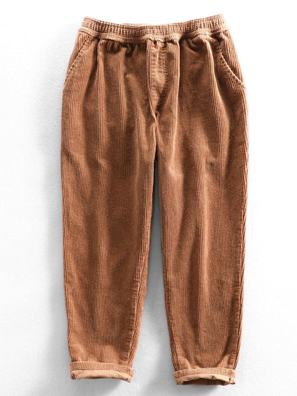 Cotton Corduroy Cropped Pants - Naturzy