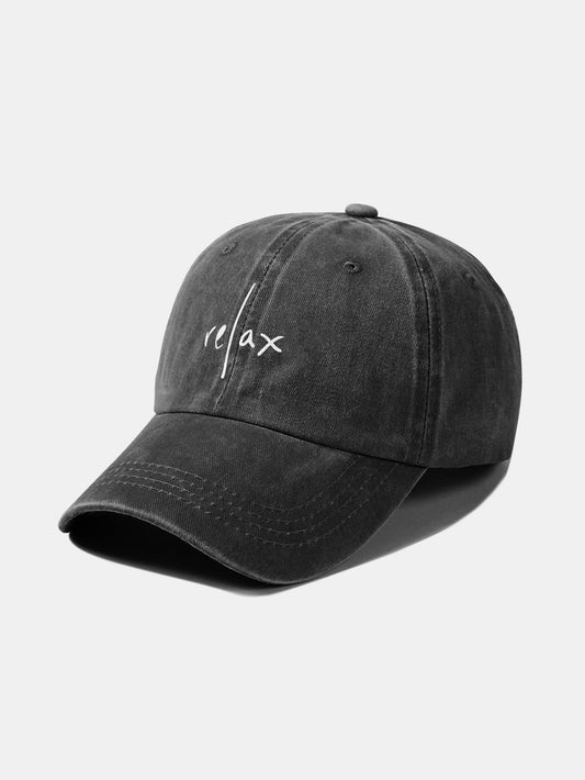 Relax Pattern Classic Retro Washed Distressed Cotton Baseball Cap - Naturzy