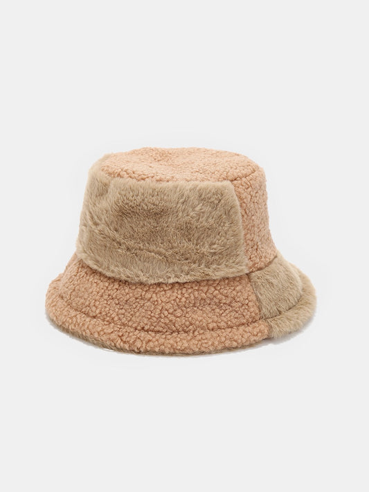 Teddy Color Block Warm Bucket Hat - Naturzy