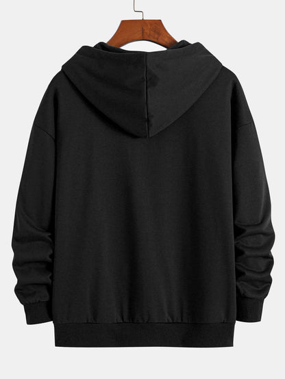 Basic Relax Fit Zip Hoodie - Naturzy