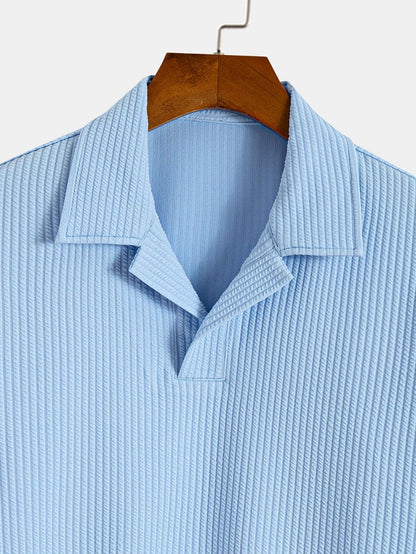 Ribbed Cuban Collar Polo - Naturzy