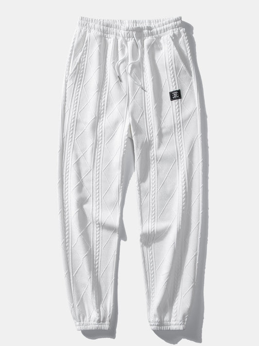 Geometric Jacquard Jogger Pants - Naturzy