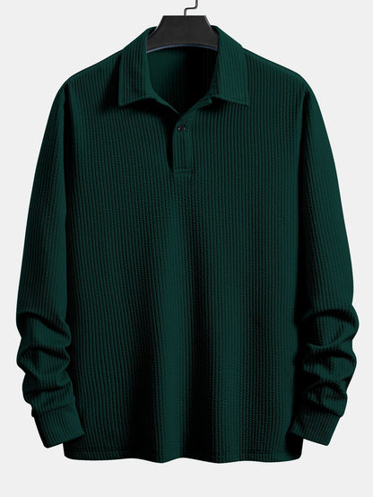 Long Sleeve Ribbed Polo - Naturzy