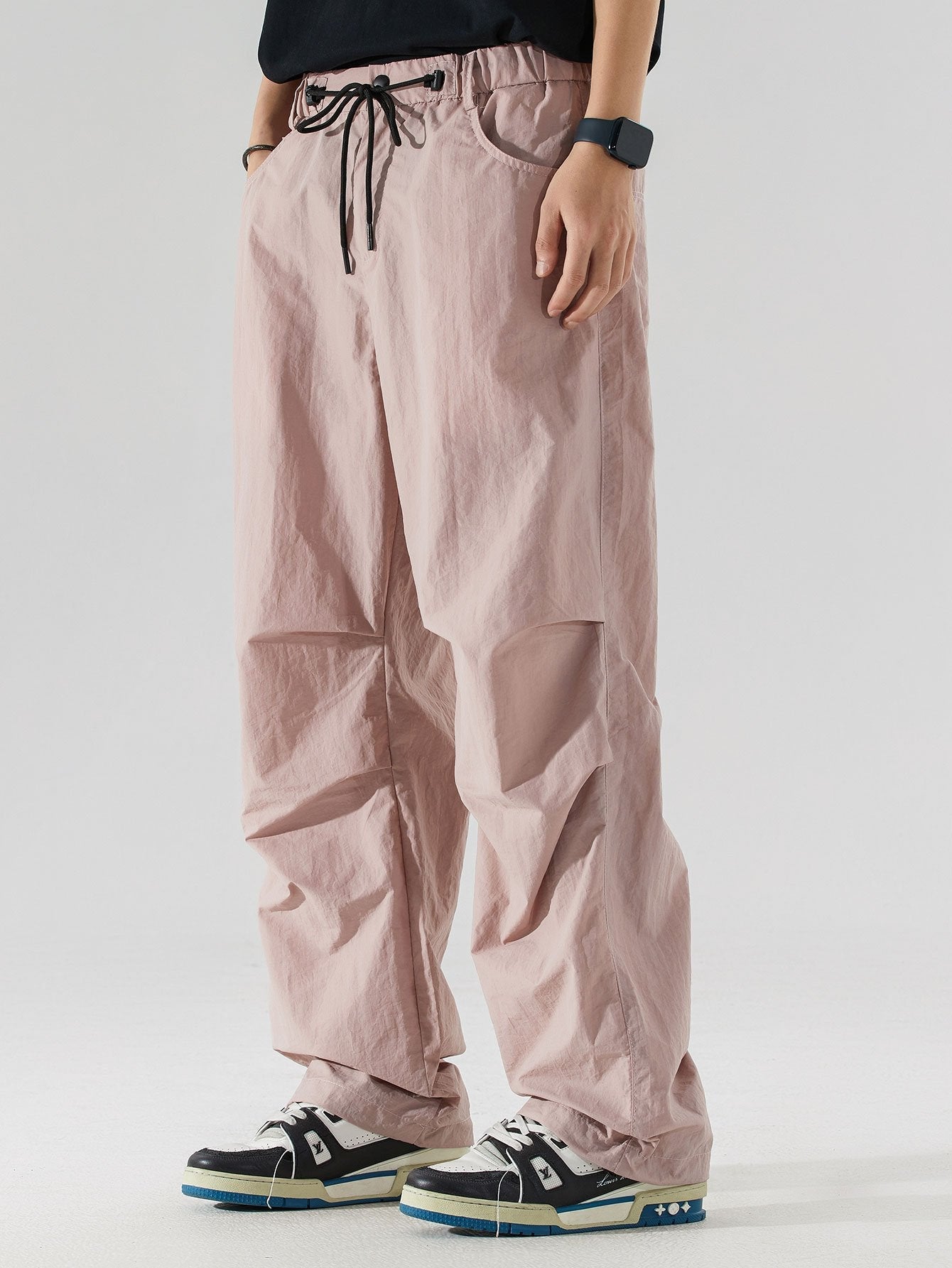 Elastic Waist Parachute Pants - Naturzy