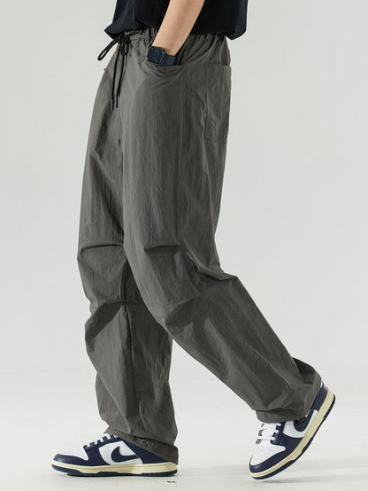Elastic Waist Parachute Pants - Naturzy
