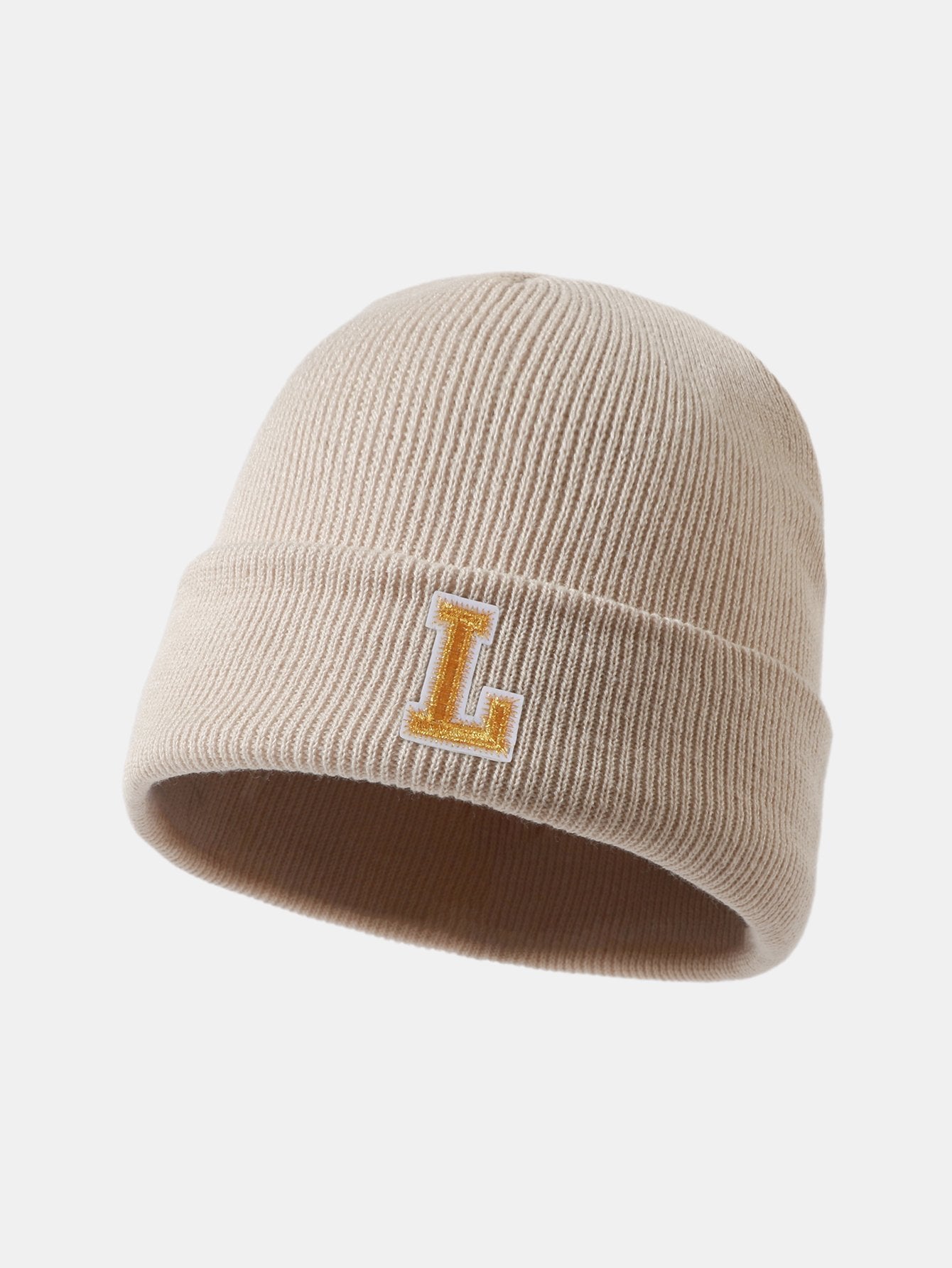 1pc Letter  A-Z Warm Knit Beanie Hat - Naturzy