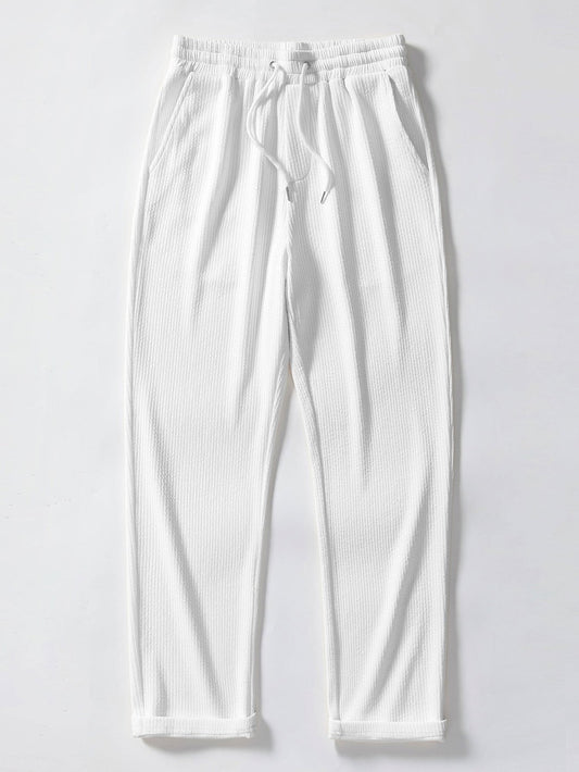 Straight Leg Ribbed Pants - Naturzy