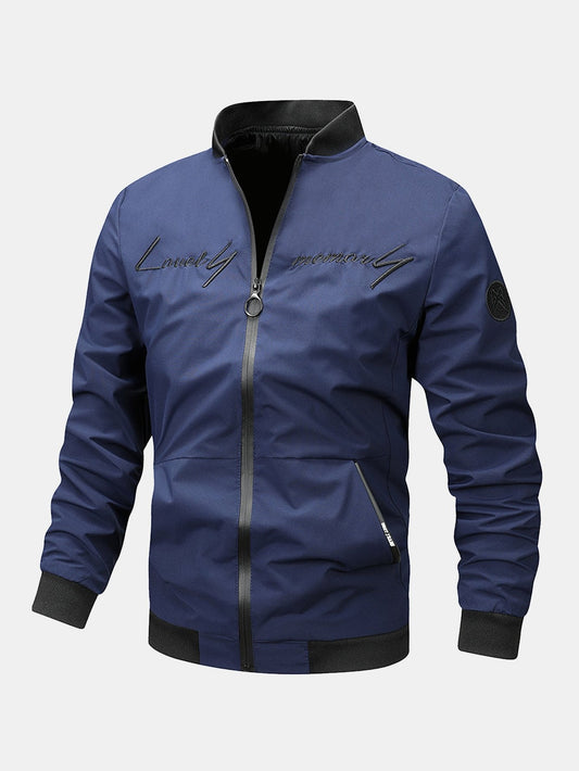 Slogan Zip Bomber Jacket - Naturzy