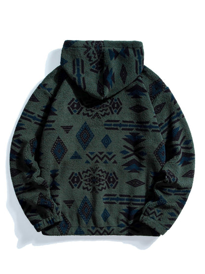 Aztec Print Teddy Hoodie - Naturzy