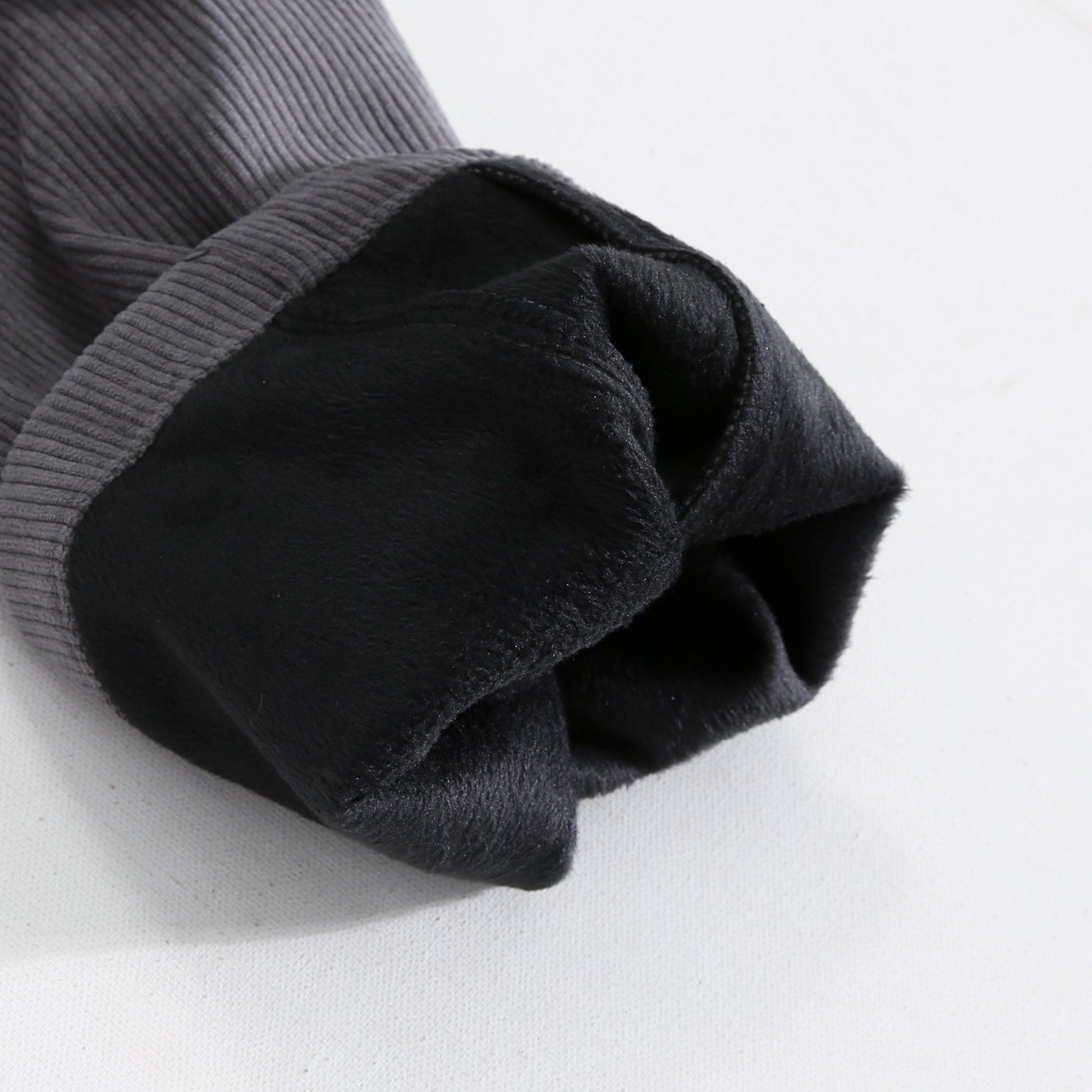 Polar Fleece Lined Straight Leg Corduroy Pants - Naturzy