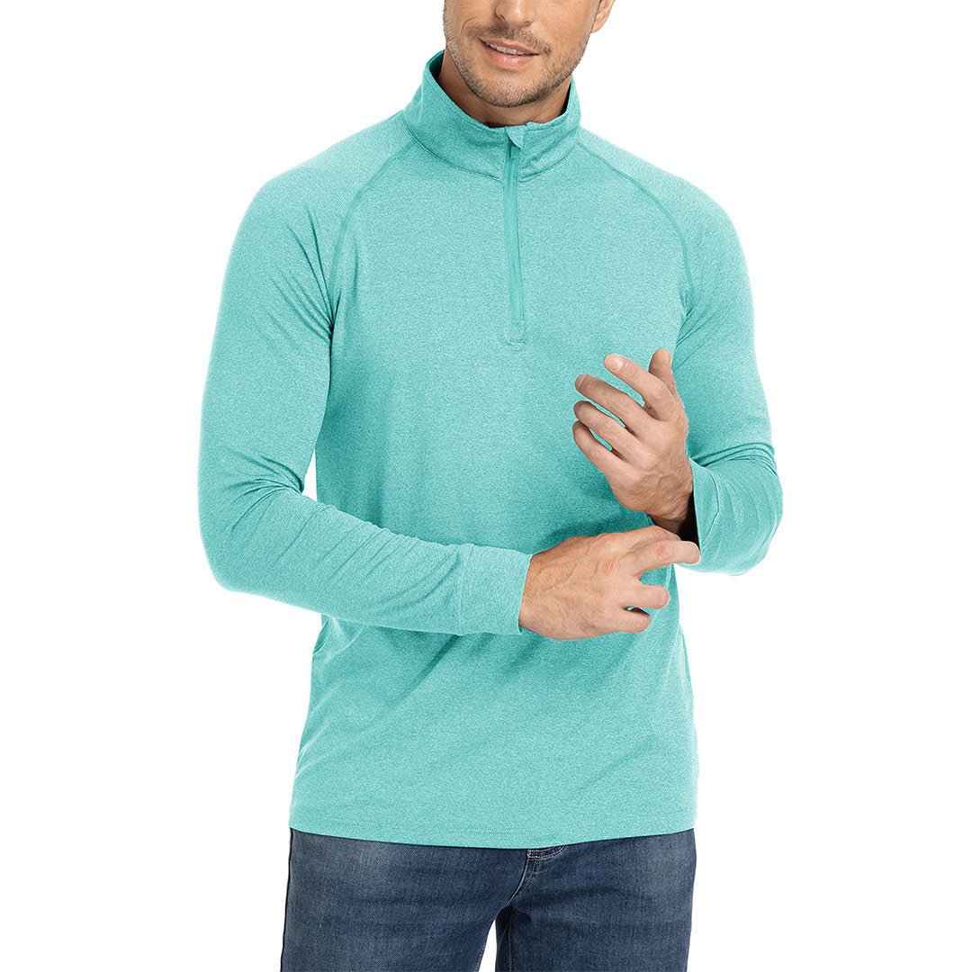 Men's 1/4 Zip Pullover Shirts Sun Protection UPF 50+ Long Sleeve